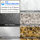 EZ FAUX DECOR Countertop Vinyl Wrap SAMPLE PACK