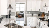 White Marble Peel and Stick Vinyl Countertop Wrap for Home and Kitchen Remodel Update