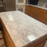 White Marble Peel and Stick Vinyl Countertop Wrap for Home and Kitchen Remodel Update