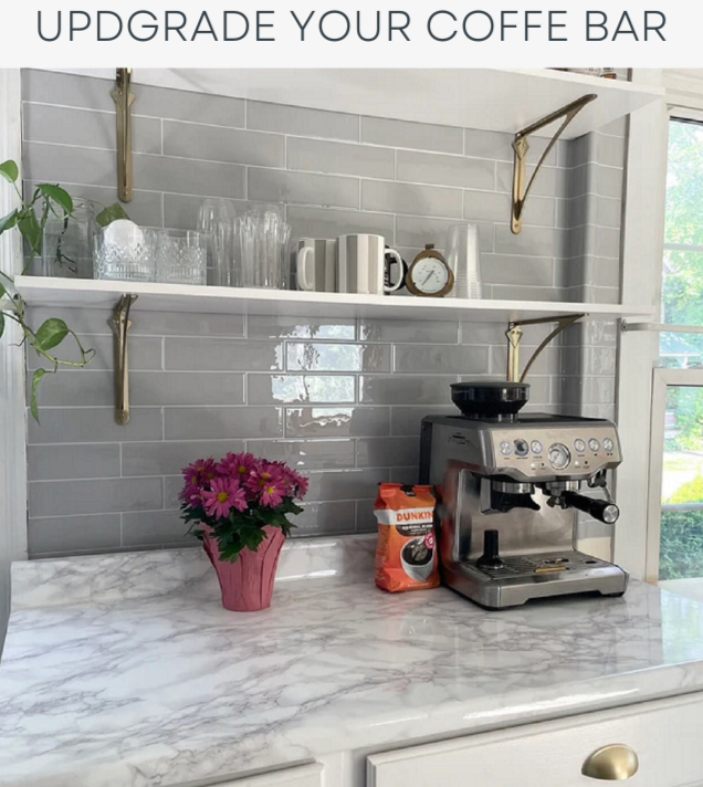 White Marble Kitchen Countertop Vinyl Wrap