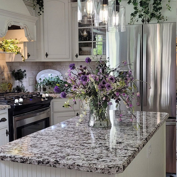White Black Granite Peel and Stick Countertop Vinyl Cover Waterproof Laminate Sheet